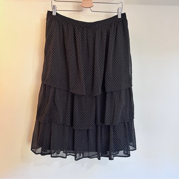 NEW J CREW Polka Dot Tiered Ruffle Midi Skirt L - Picture 9 of 9